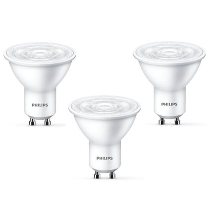 KÉSZLET 3x LED Izzó Philips GU10/4,7W/230V 2700K