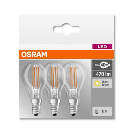 KÉSZLET 3x LED Izzó P40 E14/4W/230V 2700K - Osram