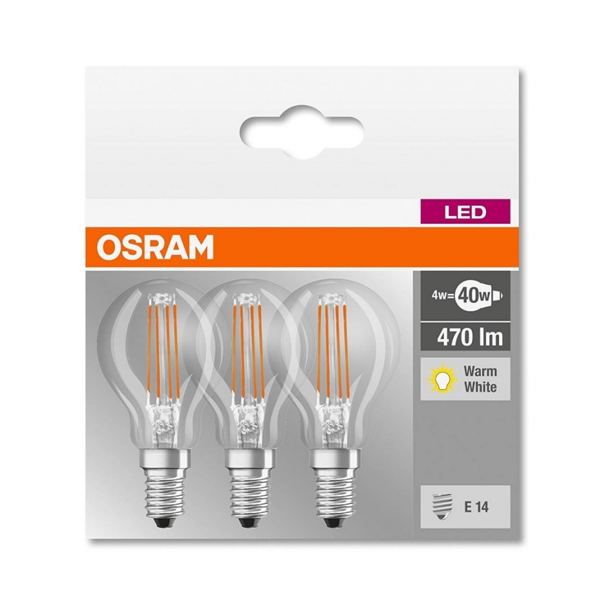 KÉSZLET 3x LED Izzó P40 E14/4W/230V 2700K - Osram