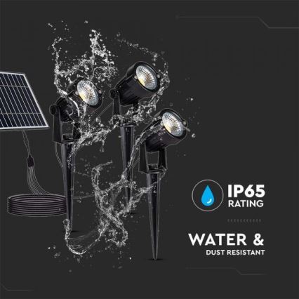 KÉSZLET 3x LED Kültéri napelemes lámpa 3xLED/1,2W/3,7V IP65 3000K 4000 mAh