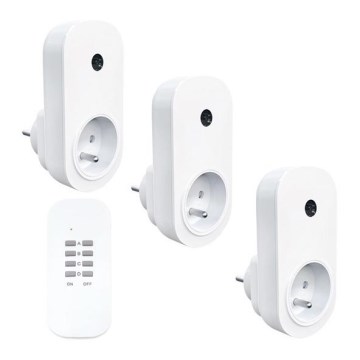 KÉSZLET 3x Távirányításos konnektorok 230V/1xCR2032 + távirányítás