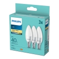 KÉSZLET 3xLED Izzó Philips B35 E14/5W/230V 2700K