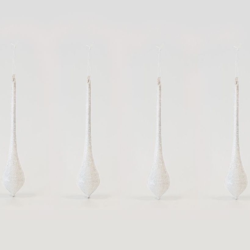 KÉSZLET 4x Karácsonyfa dísz 30 cm fehér