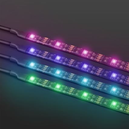 KÉSZLET 4x LED RGB Dimmelhető szalag 2x37cm 2x70cm LED/2,66/5,04W/5V IP65 + távirányító