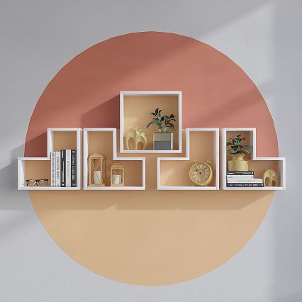 KÉSZLET 5x Fali polc ELITRA fehér