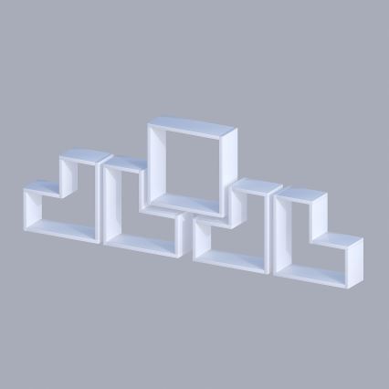 KÉSZLET 5x Fali polc ELITRA fehér