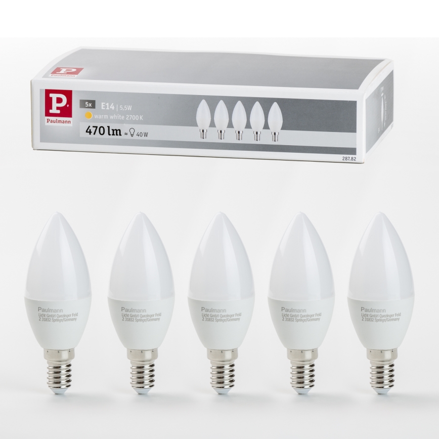 KÉSZLET 5x LED Izzó E14/5,5W/230V 2700K - Paulmann 28782