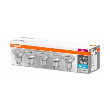KÉSZLET 5x LED Izzó GU10/2,6W/230V 4000K - Osram