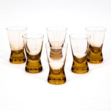 Készlet 6x Felespohár 25 ml átlátszó narancs