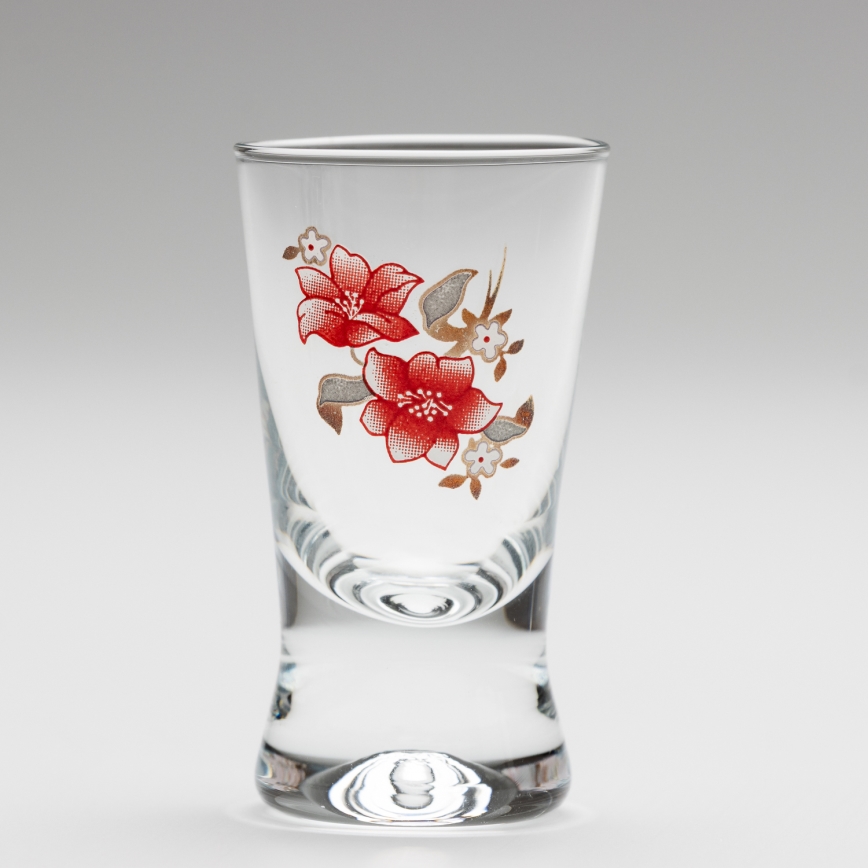 Készlet 6x Felespohár átlátszó csokor motívummal no. 2