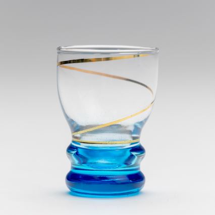 Készlet 6x Felespohár átlátszó kék