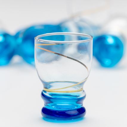 Készlet 6x Felespohár átlátszó kék