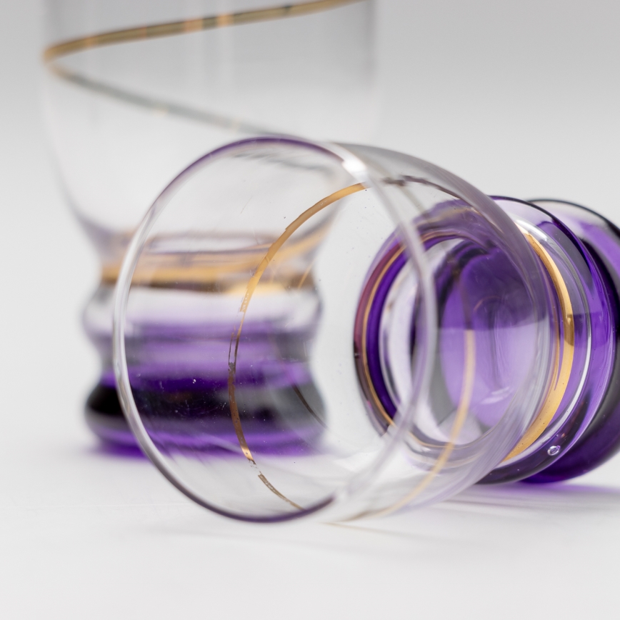 Készlet 6x Felespohár átlátszó lila