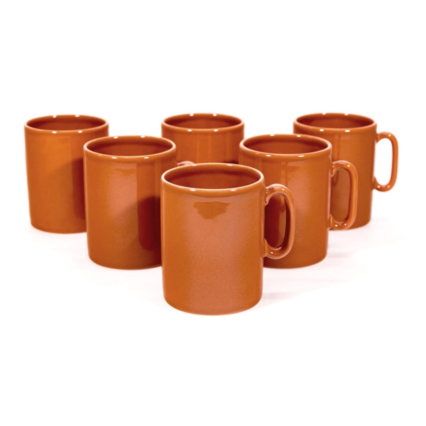 Készlet 6x Kerámia bögre Hubert narancs