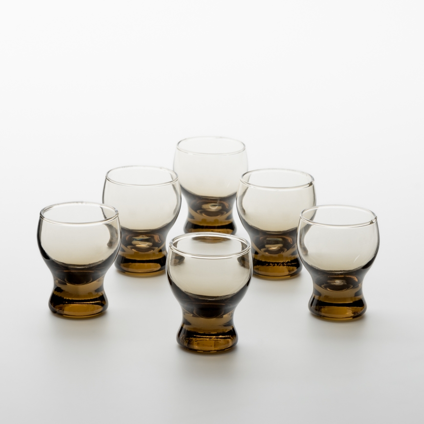 Készlet 6x likőrös pohár átlátszó barna