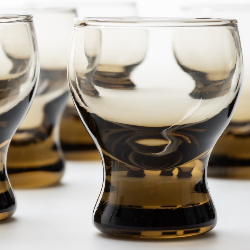 Készlet 6x likőrös pohár átlátszó barna