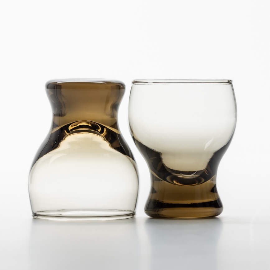 Készlet 6x likőrös pohár átlátszó barna