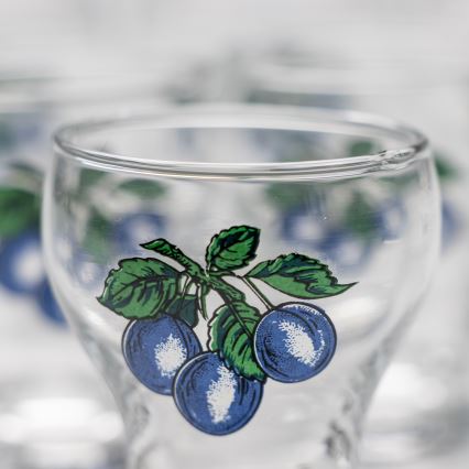 Készlet 6x likőrös üveg átlátszó - szilva