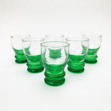 Készlet 6x likőrös üveg átlátszó zöld