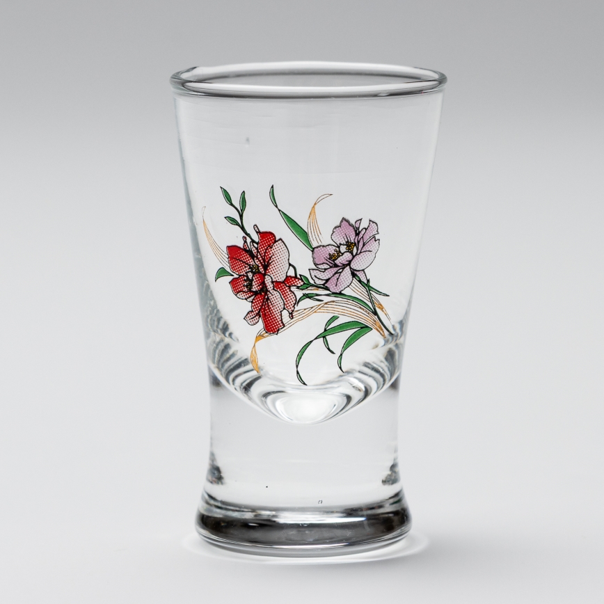 Készlet 6x likőrös üveg csokor motívummal no. 1