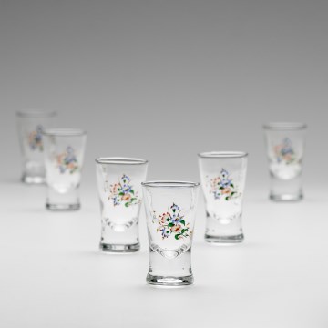 Készlet 6x likőrös üveg csokor motívummal no. 3