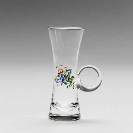 Készlet 6x likőrpohár markolattal átlátszó csokor motívummal no. 2