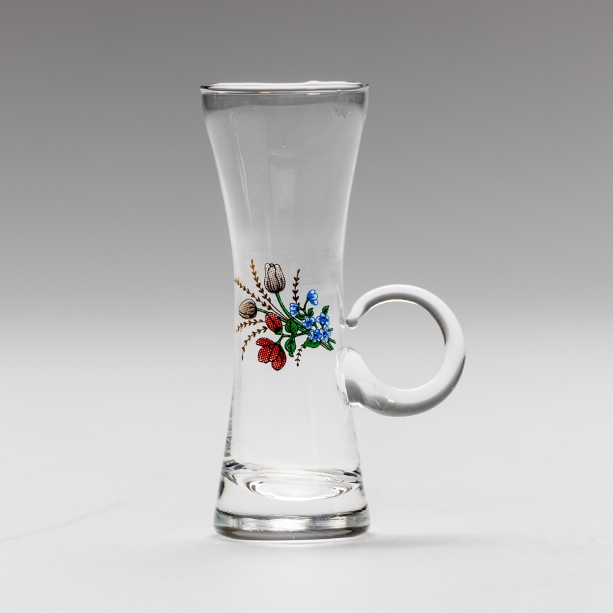 Készlet 6x likőrpohár markolattal átlátszó csokor motívummal no. 5