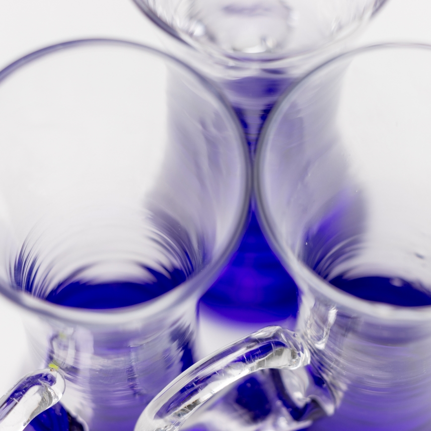 Készlet 6x likőrpohár markolattal lila