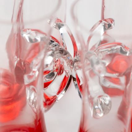 Készlet 6x likőrpohár markolattal piros