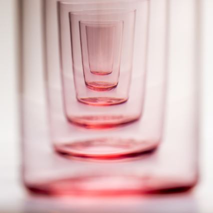 Készlet 6x üveg 200 ml piros átlátszó