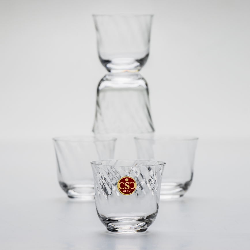 Készlet 6x üveg 90 ml átlátszó