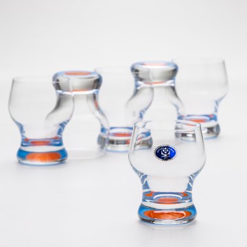 Készlet 6x üveg Katka 130 ml kék piros