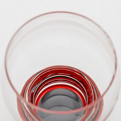 Készlet 6x üveg Katka 170 ml piros átlátszó