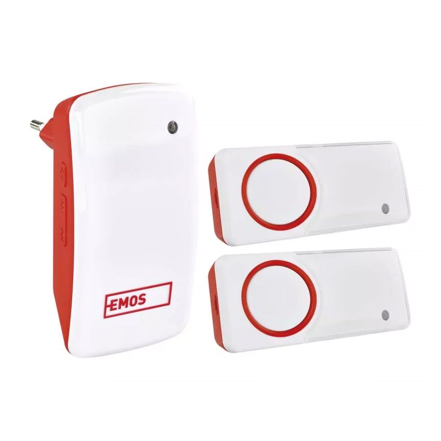 KÉSZLET Vezeték nélküli ajtócsengő + 2x gomb 230V IP44