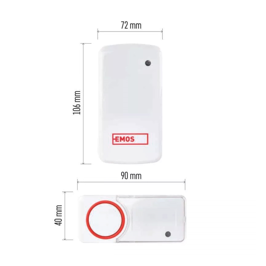 KÉSZLET Vezeték nélküli ajtócsengő + 2x gomb 230V IP44