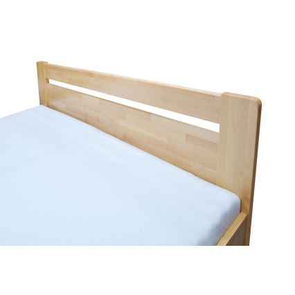 Kétágyas ágy raklappal és tárolóhellyel, tömör fából AMARA 180x200 cm bükk