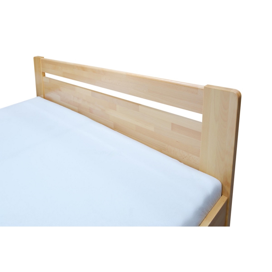 Kétágyas ágy raklappal és tárolóhellyel, tömör fából AMARA 180x200 cm bükk