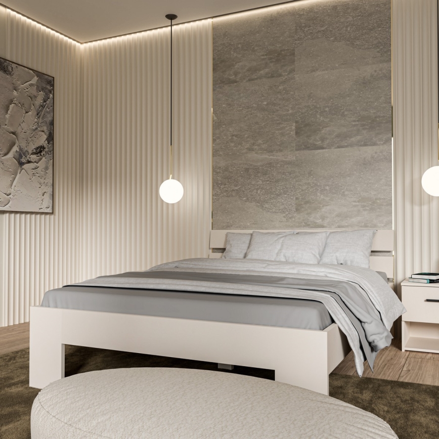 Kétszemélyes ágy PIROA 160x200 cm bézs