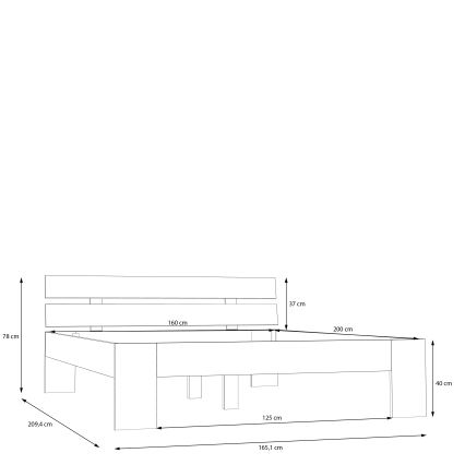 Kétszemélyes ágy PIROA 160x200 cm bézs