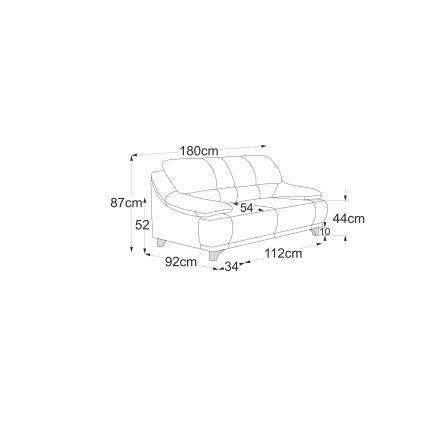 Kétszemélyes RIMINI kanapé barna színben