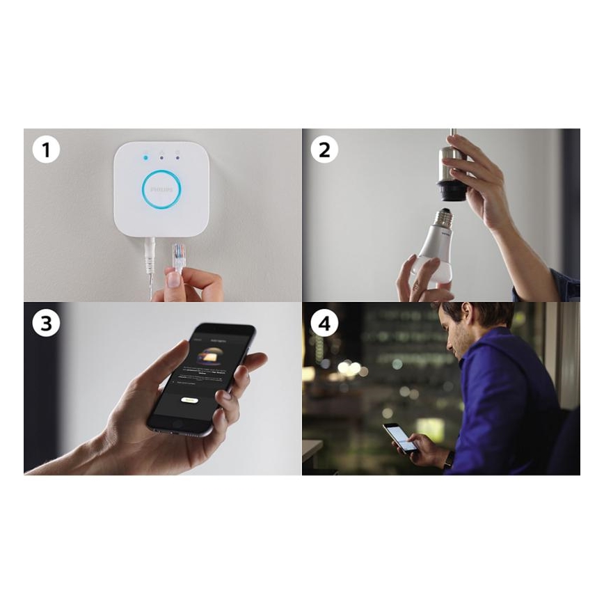 Kezdőcsomag Philips Hue STARTER KIT 2xE27/9W + központi egység 2700K