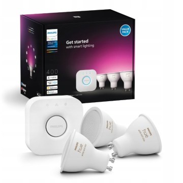 Kezdőcsomag Philips Hue WHITE AND COLOR AMBIANCE 3xGU10/4,2W/230V 2200-6500K + Hue bridge