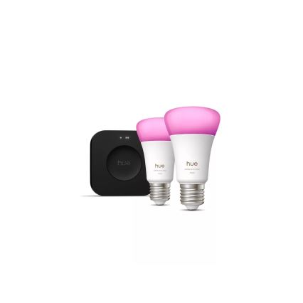 Kezdőkészlet Philips Hue WHITE AND COLOR AMBIANCE 2xE27/8,1W 1000-20000K + Hue bridge