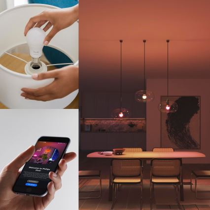 Kezdőkészlet Philips Hue White And Color Ambiance Essential 2xE27/8W/230V 2200-6500K + csatlakoztatáshoz szükséges eszköz