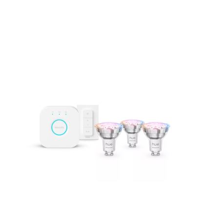 Philips Hue White and Color Ambiance Essential kezdőkészlet 3xGU10/4,7W/230V 2200-6500K + Hue Bridge