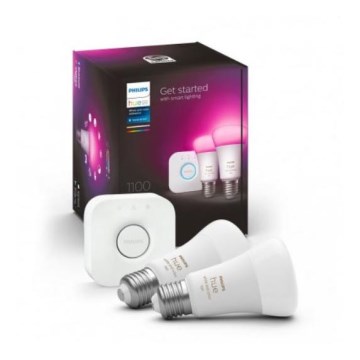Kezdőkészlet Philips Hue WHITE AND COLOR AMBIANCE 2xE27/9W/230V 2000-6500K + Hue bridge