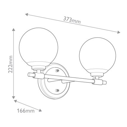Kichler - LED fürdőszobai fali lámpatest BENNO 2xLED/3W/230V fekete/arany IP44