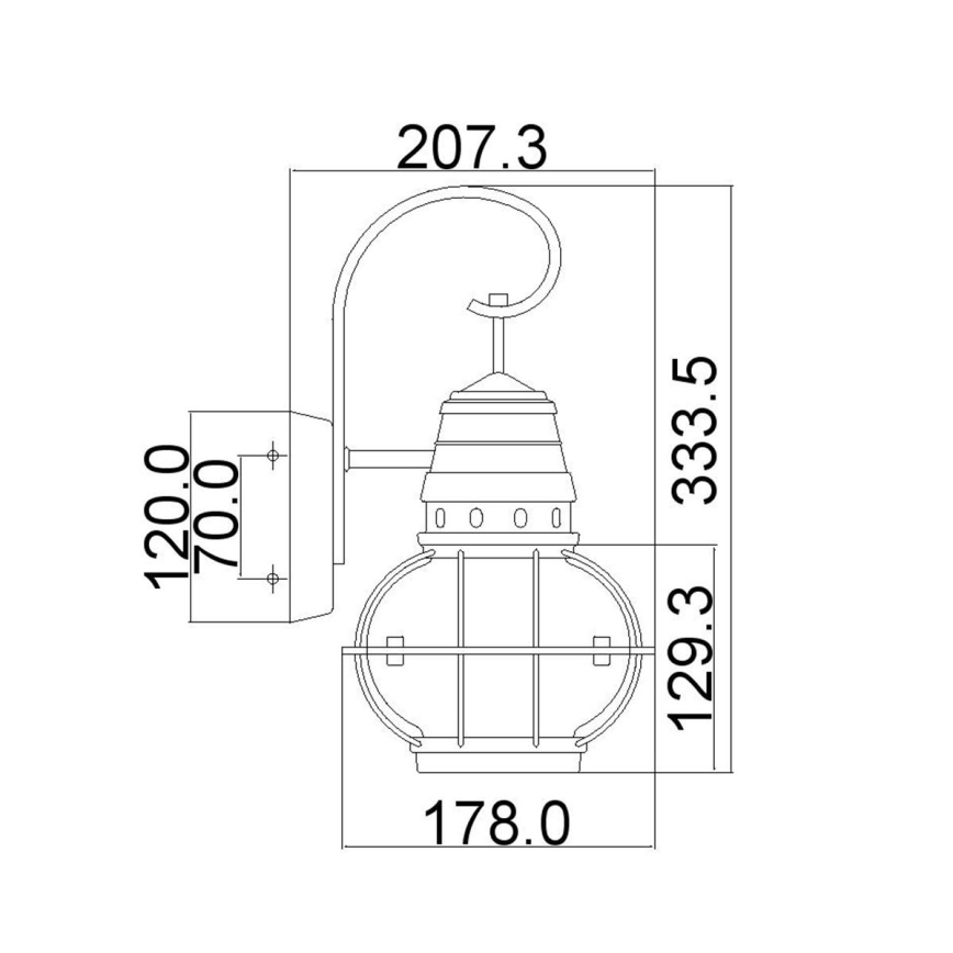 Kichler - Kültéri fali lámpatest BRIDGE POINT 1xE27/60W/230V IP44 bronz kivitel