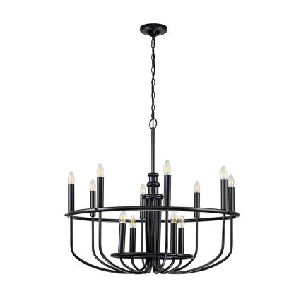 Kichler - CAPITOL HILL láncos csillár 12xE14/40W/230V fekete