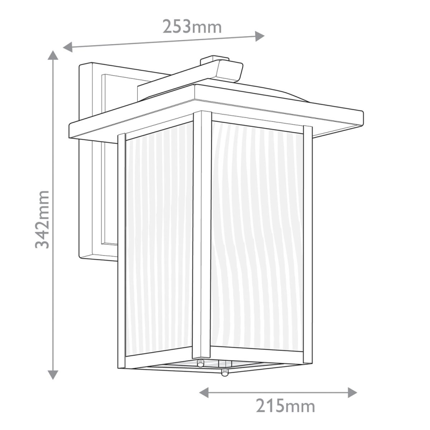 Kichler - Kültéri fali lámpatest CAPPANNA M 1xE27/60W/230V IP44 fekete